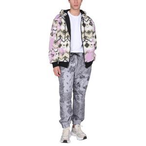 MSGM Men's Patterned Hooded Fleece Jacket Men MULTICOLOUR Outerwear